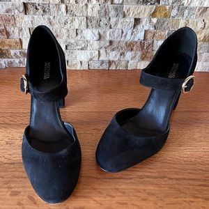 Michael Kors “Alana” Black Suede Mary-Jane Pumps